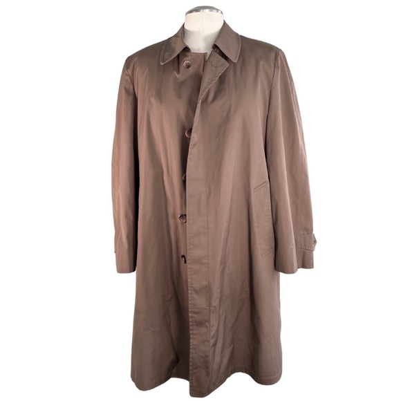 Vintage Insulated London Fog Maincoats Tan Trench Coat Removable Winter Liner 44